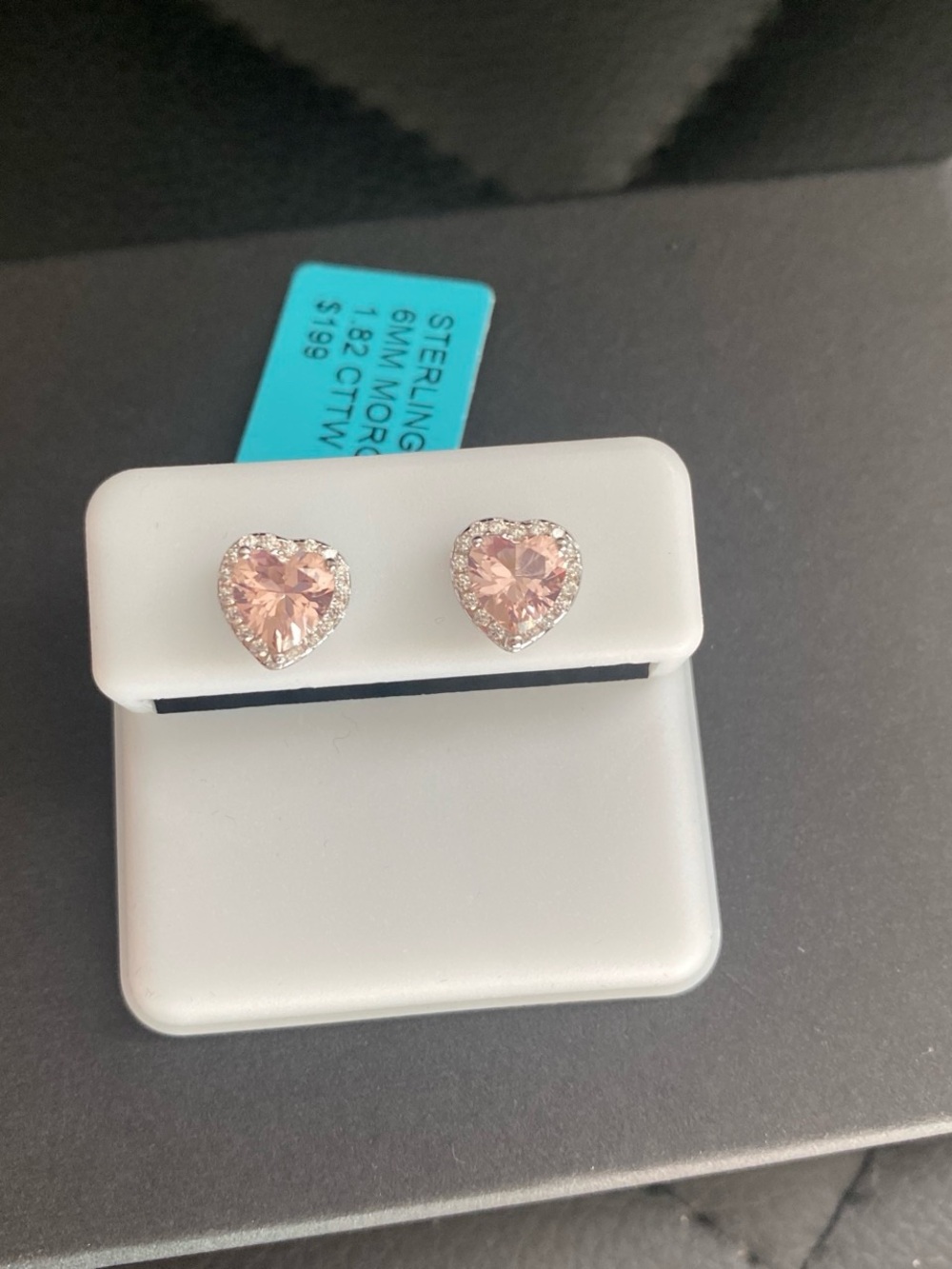 Morganite Pink Heart Shaped Earrings